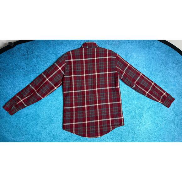 Vintage Outreach Quilted Lined Shacket Men’s S – Red Plaid Button Shirt Jacket - Picture 10 of 16
